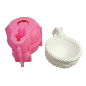 Bunnies Basket Resin Silicone Molds for Making Soap Candy Chocolate Fondant Succulent Planter Clay Molds