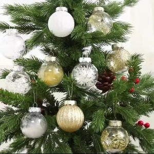 YERZ 30pcs Plastic Christmas Ball Set 6cm Creative Hanging Ornament Festive Atmosphere Decoration Waterproof Christmas Tree Pendant Background Layout
