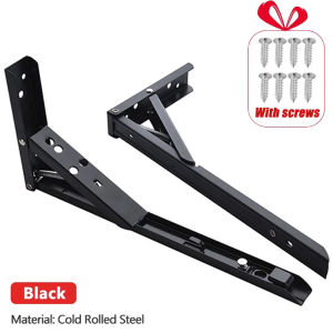 2pcs Triangle Folding Angle Bracket 8-14 Inch Heavy Duty Stainless Steel Metal Wall Bracket With Screws