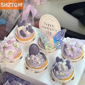 [COD] SHZTGM ท็อปเปอร์เค้กสุขสันต์วันเกิดใหม่12ชิ้นแบบพับได้ลายดอกกุหลาบสีทองรูปผีเสื้อสำหรับงานเลี้ยงเค้กของหวานของตกแต่งของขวัญงานเลี้ยงเบบี้ชาวเวอร์