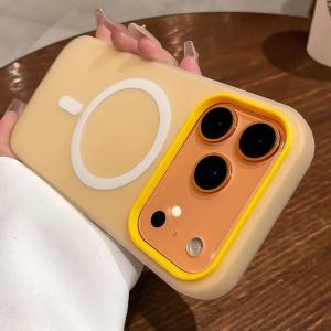 Luxury Candy Color 2 IN 1 For Magsafe Case for iPhone 17 16 15 14 13 12 Pro Max Wireless Charge Clear Matte Soft Cover