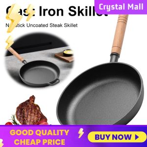 COD [Free Shipping] Cast Iron Mini Skillet 22cm Nonstick Pan for Breakfast and Egg Frying Perfect for Small Kitchens Black Finish