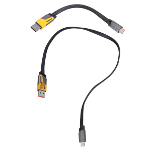 65W Fast Charging Type C + USB to Type C 2-in-1 Power Supply Cable Wire Support 480Mbps Data Transfer 25cm/50cm Long