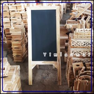 ป้ายวินเทจ สูง120 cm กระดานดำ กระดานดำไม้สัก ป้ายพับได้ ป้ายโฆษณาแบบกระดานดำวินเทจ งานไม้สักแฮนเมด billboard hand made