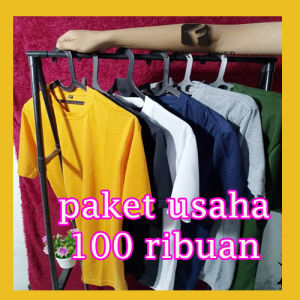 paket usaha kaos polos pria wanita 6 pcs 100k