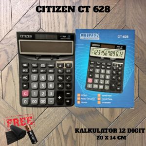 Kalkulator Mesin Hitung Kantor Dagang Sekolah Besar 12 Digit 20cm X 14cm CT 628