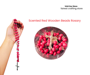 Catholic  Rosary 6mm Rose Scented Red Wooden Beads Rosary with Virgin Mary Box No reviews yet