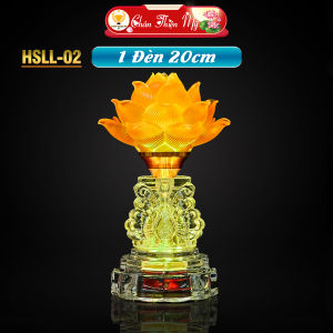 Đèn Bàn Thờ Pha Lê Hoa Sen Lưu Ly CHÂN THIỆN MỸ Đèn Led 7 Màu Trang Trí Bàn Thờ HSLL-02