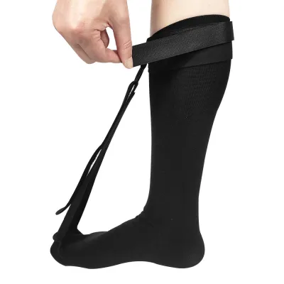 1Set Foot Drop Plantar Fasciitis Night Sock Stockings Soft Stretching Boot Splint for Sleeping Achilles Tendonitis & Heel Pain Relief Compression
