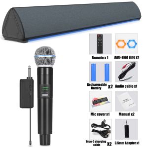 Rsionch Sound Bar With Microphone Wireless Bluetooth Super Power Full Range Karaoke Speaker Music Stereo Surround Sound