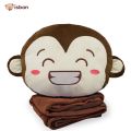 Balmut Bantal Selimut Karakter Kepala Monyet Monkey Warna Brown Cocok Untuk Traveling Bahan Hangat dan Lembut By ISTANA BONEKA. 