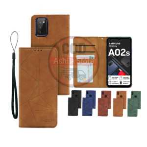 Case Flip Magnet For Samsung Galaxy A02S Dompet motif Flip Cover Leather Premium Casing HP