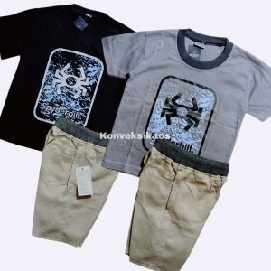 Paket Hemat 2pcs Kaos&Chino Anak usia 1-5Th Bahan katun kombed30s Nyaman Dipakai