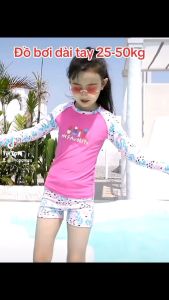 Đồ bơi bé gái kín đáo dài tay 25-50kg