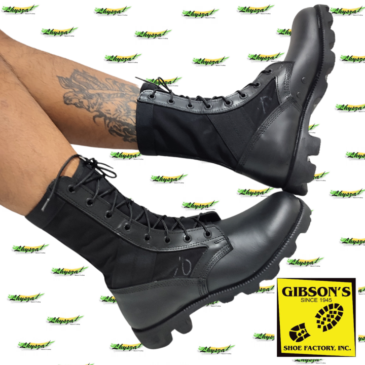 Gibson Tactical Combat Black Ankle Height Leather Boots Us Size