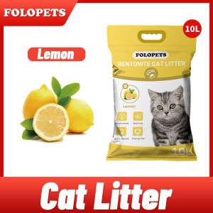 FOLOPETS 10L Bentonite Cat Litter Sand Premium Cat Litter Sand Eliminates Odor Lavender Lemon Charcoal