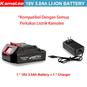 [200 ribuan cuci gudang] Kamolee Tool 18V Baterai Mesin Bor Cordless/Elektrik Drill/ Bor Listrik/beton Besi Kayu Full Set Pilihan Bor Tanpa Kabel