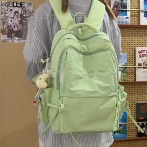 Korean-style womens backpack 2026 New simple and sweet large-capacity laptop backpack lightweight and trendy for middle and high school students