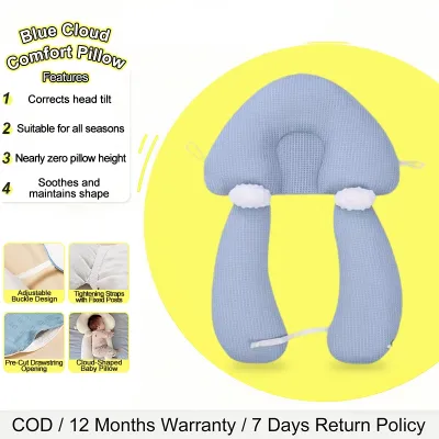 Anti Flat Head Shaping Pillow Newborn 0-36 Months Premium Soft Cotton Breathable Comfort Neck Support for Baby Infant Sleeping Safety