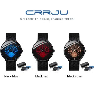 CRRJU Jam Tangan Strap Stainless Steel Mesh belt / Jam Tangan Pria Kuarsa Tahan Aair Terbaik (2150B)