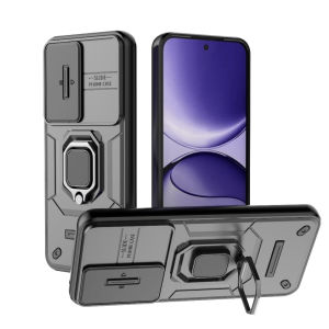 Shockproof Case For Xiaomi Poco F7 PocoF7 Redmi Turbo 4 Pro Turbo4 ProPhone Casing Hard Back Cover Car Ring Stand Holder Bracket Bumper Slide Window Camera Protect Soft TPU