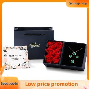 ✨QK shop✨ I Love You Jewelry Box Immortal Flower Jewelry Box Roses Window Gift Box Ring Earrings Pendant Necklace Box Jewelry Organizer