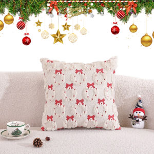 Soft and Stylish Cushion Covers with Bow Tie Design for Living Room Comfort