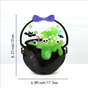 YESPERY 10Pcs Halloween Candy Bags Cartoon Pumpkin Witchs Cauldron Trick or Treat Snack Cookie Treat Bag Kids Favors Halloween Party Supplies