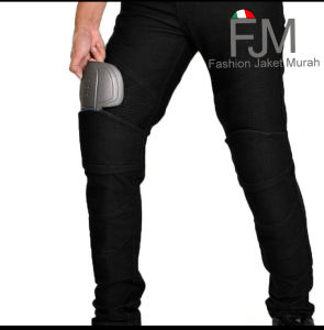 Celana Motor Jeans Hitam Protektor