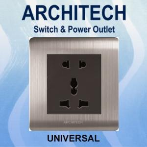 ARCHITECH PLATINUM B9-C06 SILVER Stop Kontak - Colokan Universal