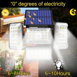 MIAOKA Solar LED Outdoor Light Super Bright 242/188 LED Solar Wall Lamp Motion Sensor Security Lamp IP65 Waterproof Spotlight Floodlight for Garage Yard Entryways
