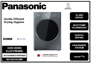 PANASONIC Care+ Edition 10.5kg Inverter Heat Pump Tumble Dryer with nanoe™ X and Stackable Design NH-XV21X1AMY