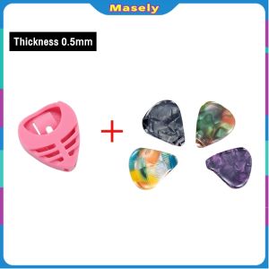 Masely 0.5mm 1mm Guitar Pick Colorful Picks For Bass Electric & Acoustic Guitars