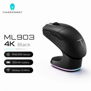 Thunderobot ML901 ML903 Wireless Gaming Mouse PAW3395 26000DPI 650IPS 1K 4K Polling Rate 3-Zone RGB For Laptop PC Gamer