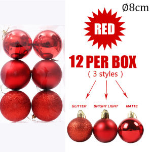 24Pcs Christmas Ball Christmas Tree Pendant Ornaments / Shatterproof Xmas Tree Hanging Ball / Big Xmas Balls Ornaments / for Home Party New Year Navidad Gifts Accessories