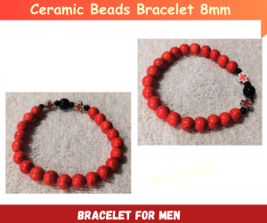 Elegant Red Ceramic Bead Bracelet 8mm for DIY Jewelry Making Christian  Bracelet