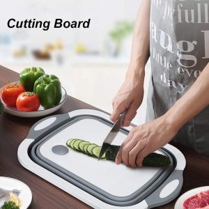 Foldable Multi Function Kitchen Chopping Board Bathroom Wash Basin with Drain Water