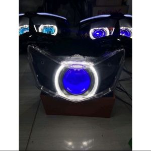 LAMPU DEPAN BILED BEAT DELUXE DAN BEAT STREET TH 2020 S/D 2023 PAKET LENGKAP D2 LASER SUPER TERANG