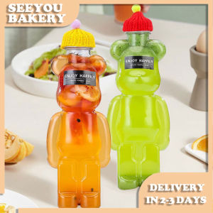 500ML Bear Shape Bottle Milk Tea Coffee Cup Portable Drink Bottle Juice Bottle