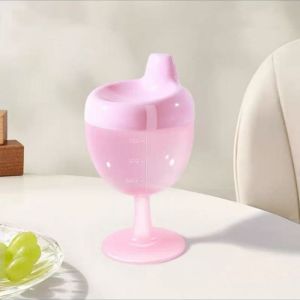 👶🏻พร้อมส่ง🥂แก้วเด็กหัดดื่ม แก้วไวน์ สำหรับเด็กหัดดื่ม แก้วหัดดื่ม มีฝาปิด ใส่น้ำ ใส่นม และน้ำผลไม้ ไม่หกเลอะเทอะ