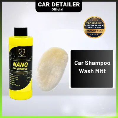 CAR Detailer - Nano Car Shampoo 500ml + Microfiber TOWEL Wash & Wax in 1 Step Premium Car Wash Sabun 纳米洗车液 + 洗车手套