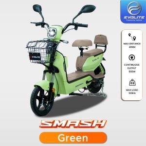 Sepeda Listrik Murah Evolite Smash dengan Power Motor 500W Battery Kering 48V 12Ah Variasi Lampu Depan DRL