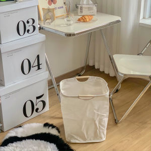 Foldable Fabric Storage Basket Waterproof Canvas Material Home Bedroom Portable Clothes Collection