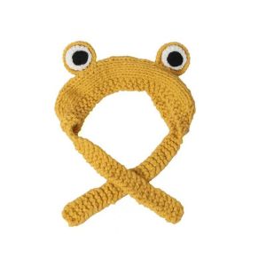 SUTONGXUE Cute Knitted Frog Hat Knitted Warm Warm Hat Cap Gift Idea Korean Style Women Beanie Hat Costume Accessory