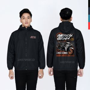 Jaket Eleganter Aerox Gank Terbaru Custom Hoodie parasut tahan angin bisa custom free nama
