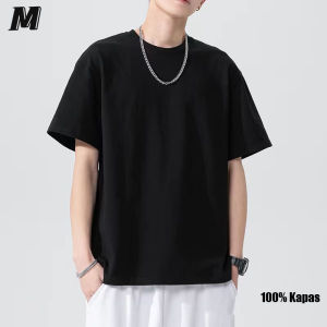 100% Catton Crewneck Pria Lengan Pendek T-shirt Kapas 230g S-4XL