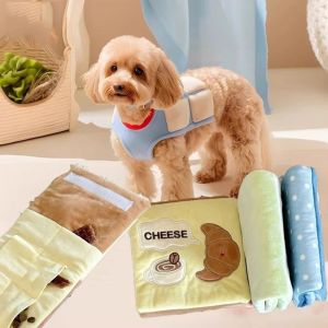 OKKFINE Foldable Design Pet Snuffle Mat Cartoon Pattern Bite Resistant Interactive Pet Toy Funny Sound Making Food Dispensing Toy for Dogs