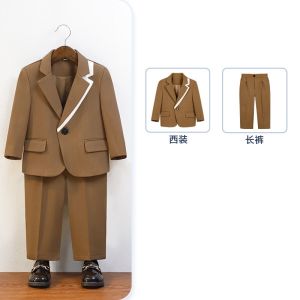 2PCS Blazer For Kid 2026 British Personality Children Gentlemen Dinner Dress Piano Host Speeches Formal Suits Set For Boys