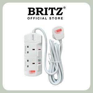 BRITZ Extension Socket Cord With Surge Protection  Safety Mark   2 / 3 / 4 / 5 / 6 Way [ 3  6 Metres ] FOC 2 PIN KEYPLUG