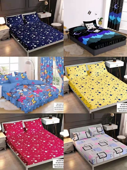 3 in 1 SET queen SIZE bed flat sheet Lazada PH